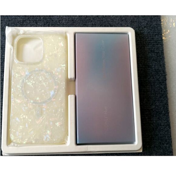 Case for iPhone 16 Pro Max. Lonli. White Pearl Tort Cover. Shiny. Magnetic - Picture 3 of 11